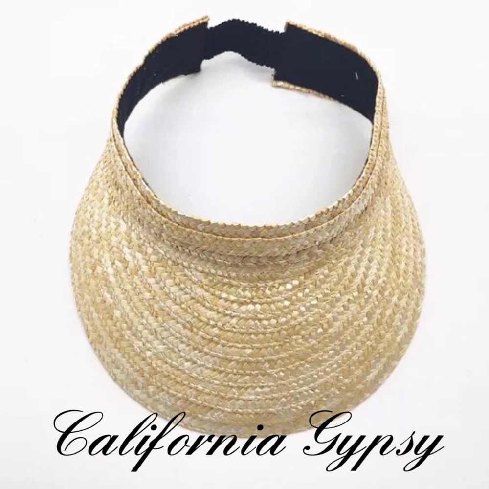 Straw Boho Visor Hat - Picture 1 of 6